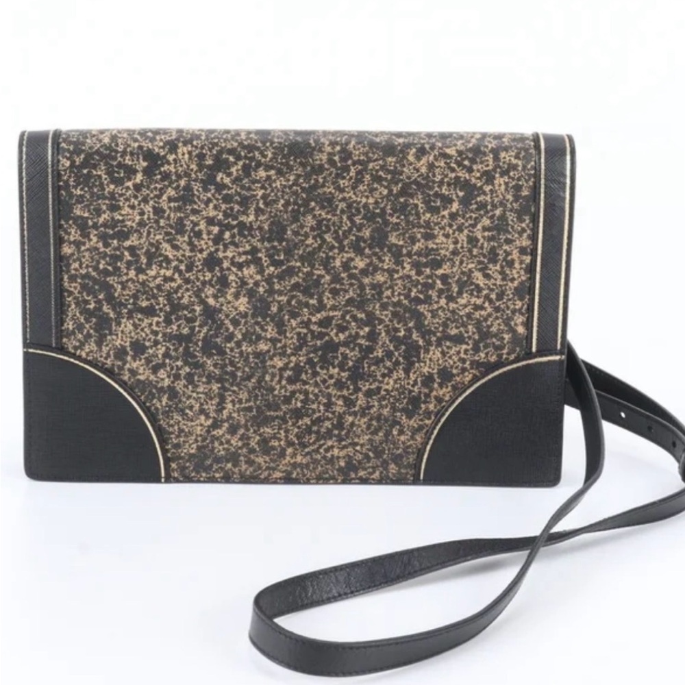 Prada Black Leather Crossbody with Gold Speckle Detail - Picture 8 of 10